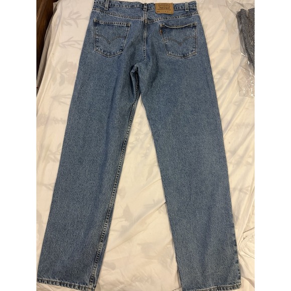 Levi 550 Vintage Mens Blue Jeans Orange Tab 38x36 Measuring A‎ 32 See Photos - Picture 8 of 9
